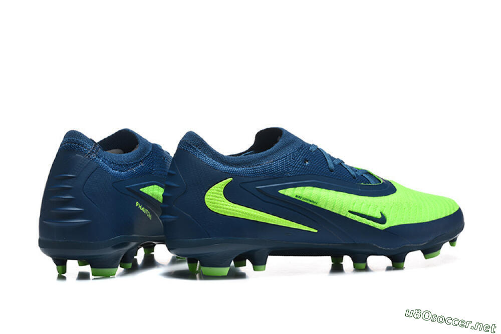 Unisex Nike Phantom 6 Elite Low FG Football Boots - Green/Electric Lime/Dark Blue 5