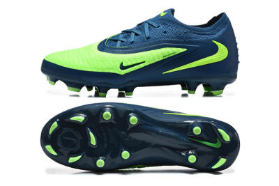 Unisex Nike Phantom 6 Elite Low FG Football Boots - Green/Electric Lime/Dark Blue