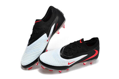 Unisex Nike Phantom 6 Elite Low FG Football Boots - White/Red Blaze/Black Night