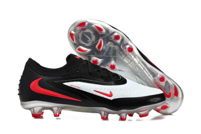 Unisex Nike Phantom 6 Elite Low FG Football Boots - White/Red Blaze/Black Night