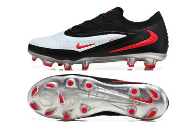Unisex Nike Phantom 6 Elite Low FG Football Boots - White/Red Blaze/Black Night