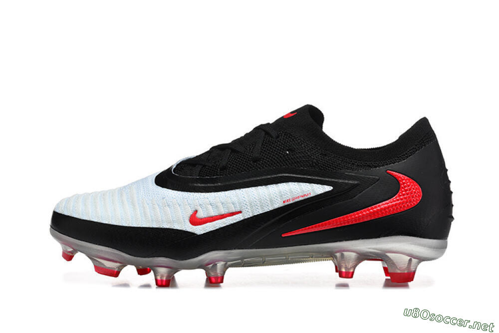 Unisex Nike Phantom 6 Elite Low FG Football Boots - White/Red Blaze/Black Night 0