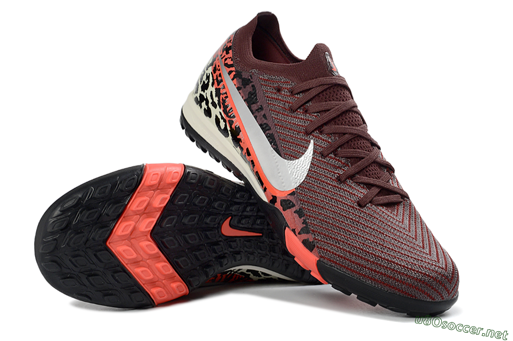 Unisex Nike Air Zoom Mercurial Vapor 16 Elite TF Football Shoes - Maroon/Bright Coral/Black 1