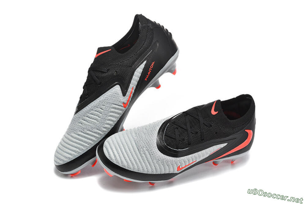 Unisex Nike Phantom 6 Elite Low FG Football Boots - Gray/Electric Orange/Black 3