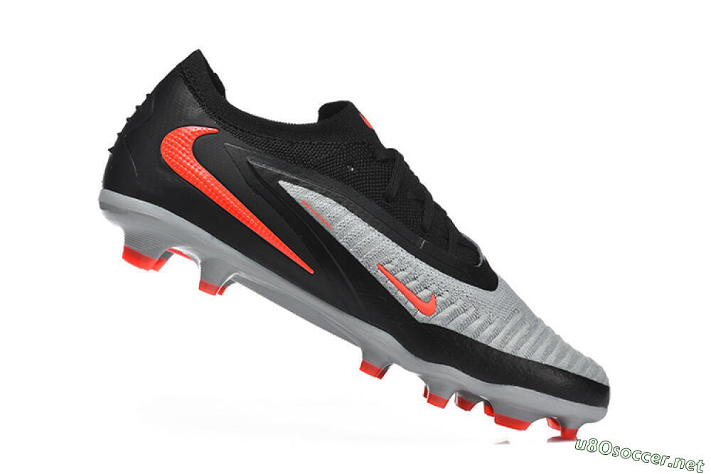 Unisex Nike Phantom 6 Elite Low FG Football Boots - Gray/Electric Orange/Black 4