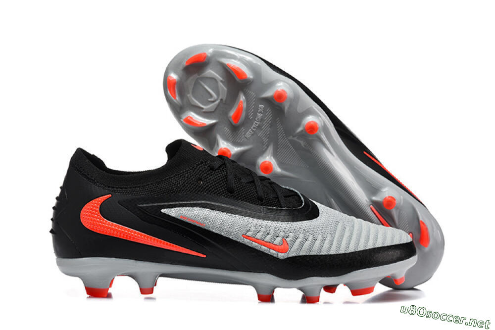 Unisex Nike Phantom 6 Elite Low FG Football Boots - Gray/Electric Orange/Black 2