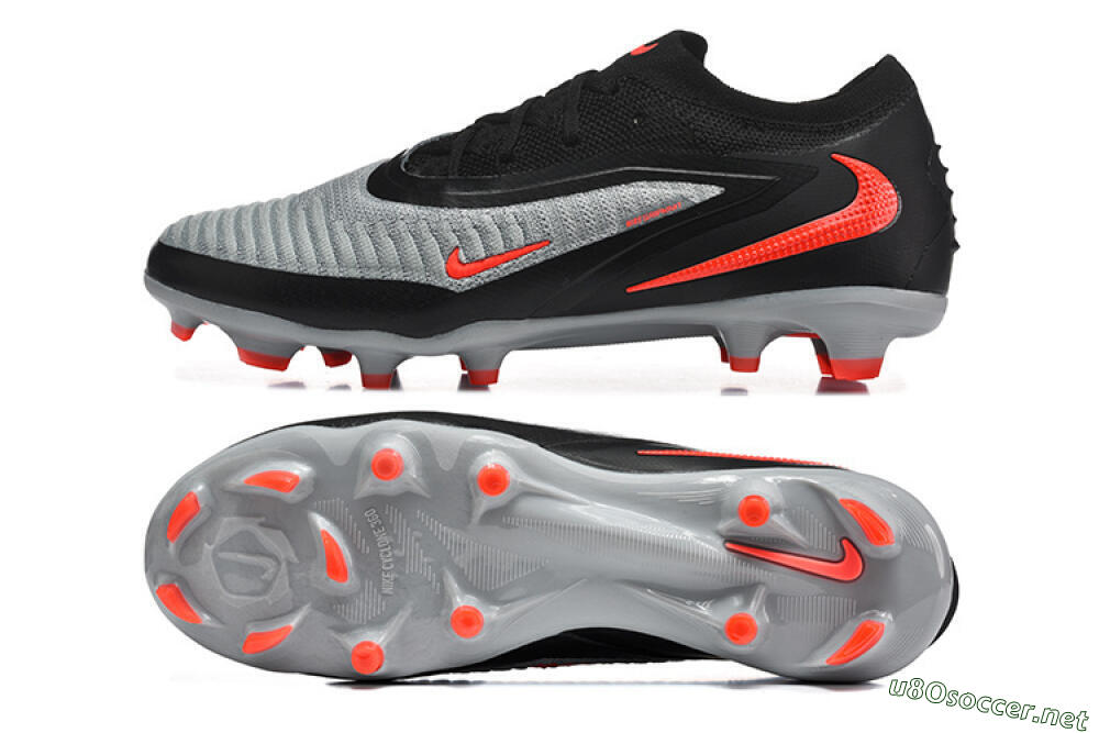 Unisex Nike Phantom 6 Elite Low FG Football Boots - Gray/Electric Orange/Black 1