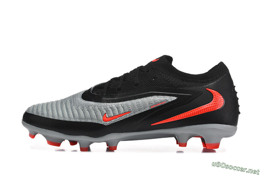 Unisex Nike Phantom 6 Elite Low FG Football Boots - Gray/Electric Orange/Black 0