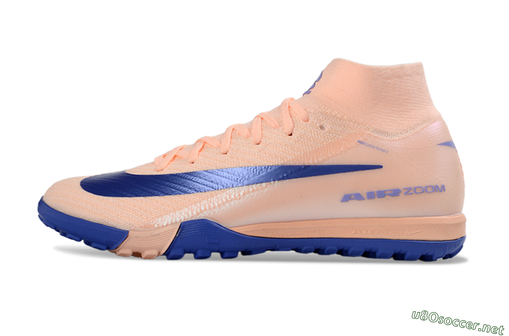 Unisex Nike Air Zoom Mercurial Superfly 10 Elite TF Football Shoes - Peach/Cobalt Blue/Soft Coral 0
