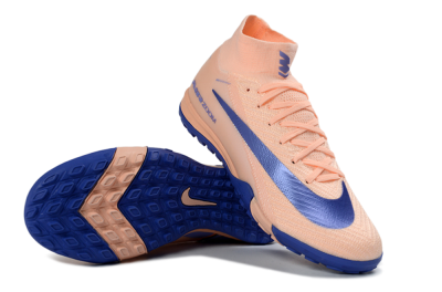 Unisex Nike Air Zoom Mercurial Superfly 10 Elite TF Football Shoes - Peach/Cobalt Blue/Soft Coral