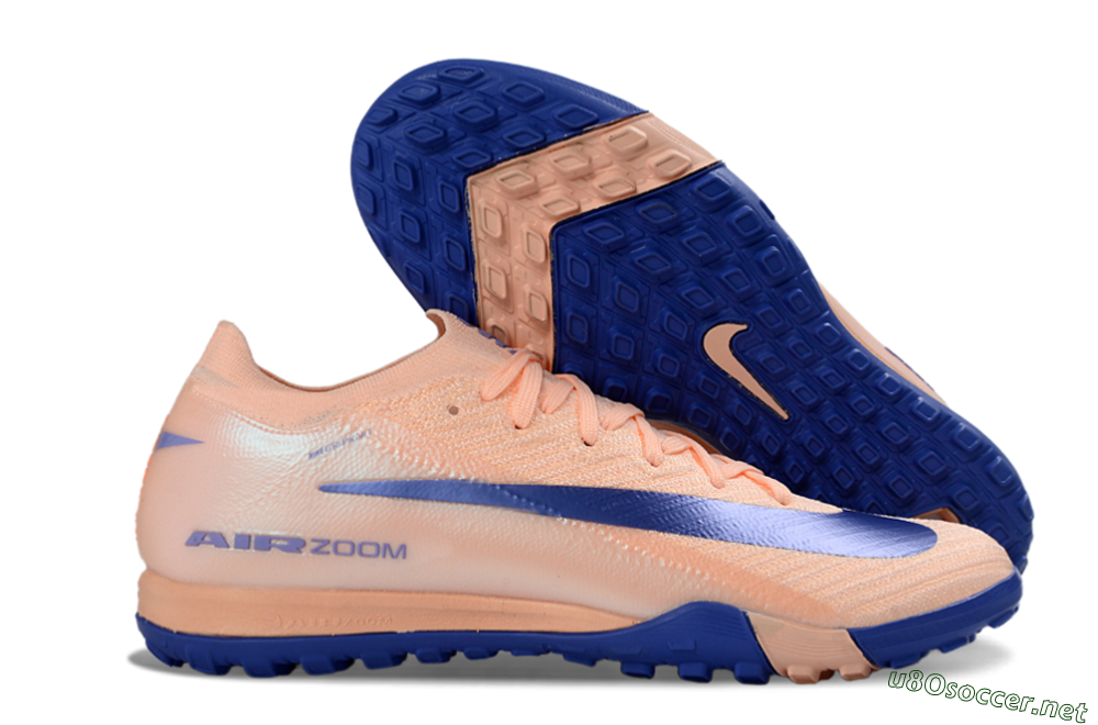 Unisex Nike Air Zoom Mercurial Vapor 16 Elite TF Football Shoes - Peach/Electric Blue/Soft Coral 2