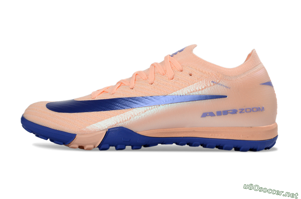 Unisex Nike Air Zoom Mercurial Vapor 16 Elite TF Football Shoes - Peach/Electric Blue/Soft Coral 0