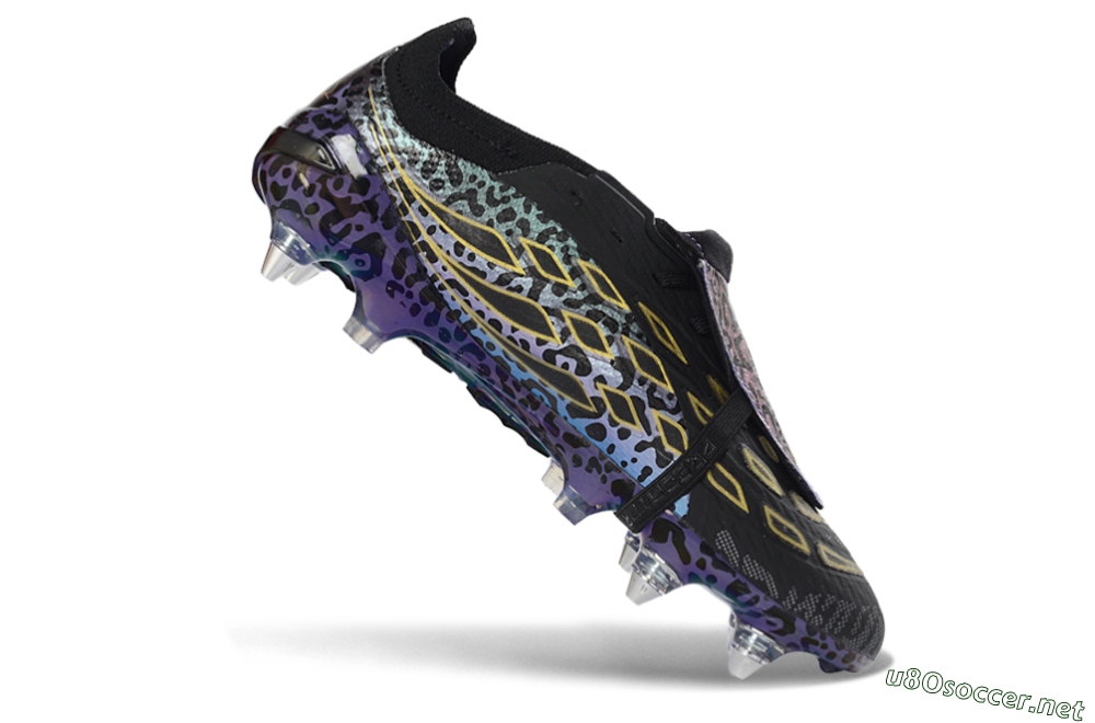 Men's Adidas Predator 26 Elite Fold-Over Tongue SG Football Boots - Black/Electric Blue/Gold 4