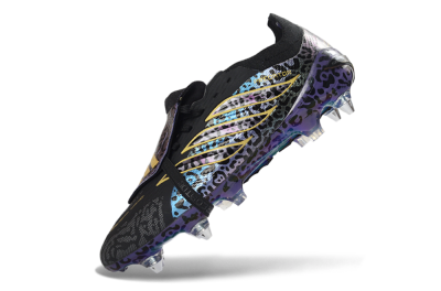 Men's Adidas Predator 26 Elite Fold-Over Tongue SG Football Boots - Black/Electric Blue/Gold