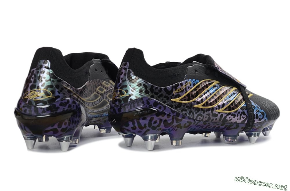 Men's Adidas Predator 26 Elite Fold-Over Tongue SG Football Boots - Black/Electric Blue/Gold 6