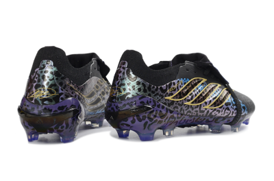 Unisex Adidas Predator 26 Elite Fold-Over Tongue FG Football Boots - Black/Electric Blue/Deep Purple