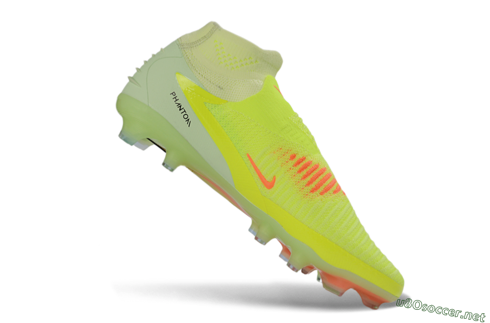 Unisex Nike Phantom 6 Elite High FG Football Boots - Yellow/Electric Lime/Coral Red 4
