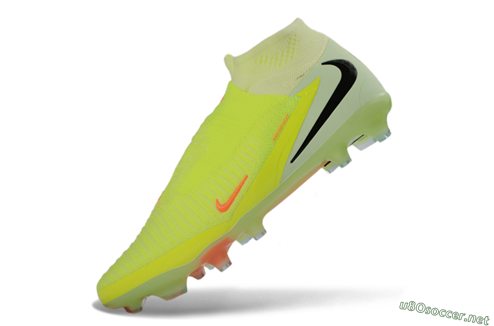 Unisex Nike Phantom 6 Elite High FG Football Boots - Yellow/Electric Lime/Coral Red 5