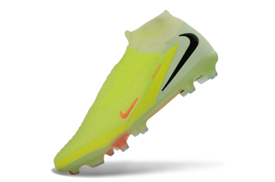 Unisex Nike Phantom 6 Elite High FG Football Boots - Yellow/Electric Lime/Coral Red
