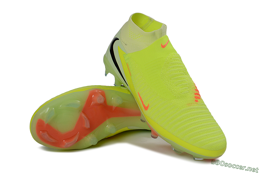 Unisex Nike Phantom 6 Elite High FG Football Boots - Yellow/Electric Lime/Coral Red 3