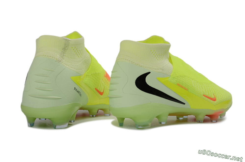 Unisex Nike Phantom 6 Elite High FG Football Boots - Yellow/Electric Lime/Coral Red 6