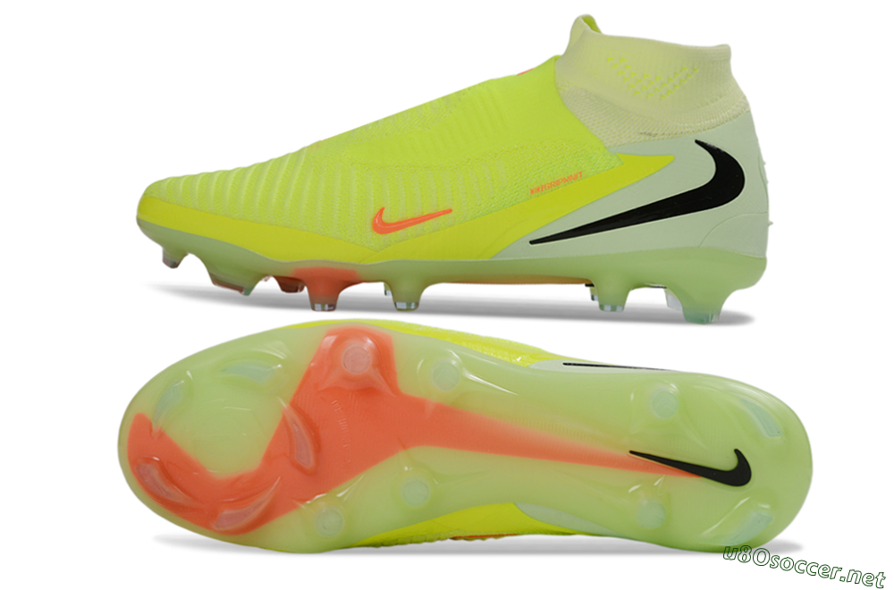 Unisex Nike Phantom 6 Elite High FG Football Boots - Yellow/Electric Lime/Coral Red 1