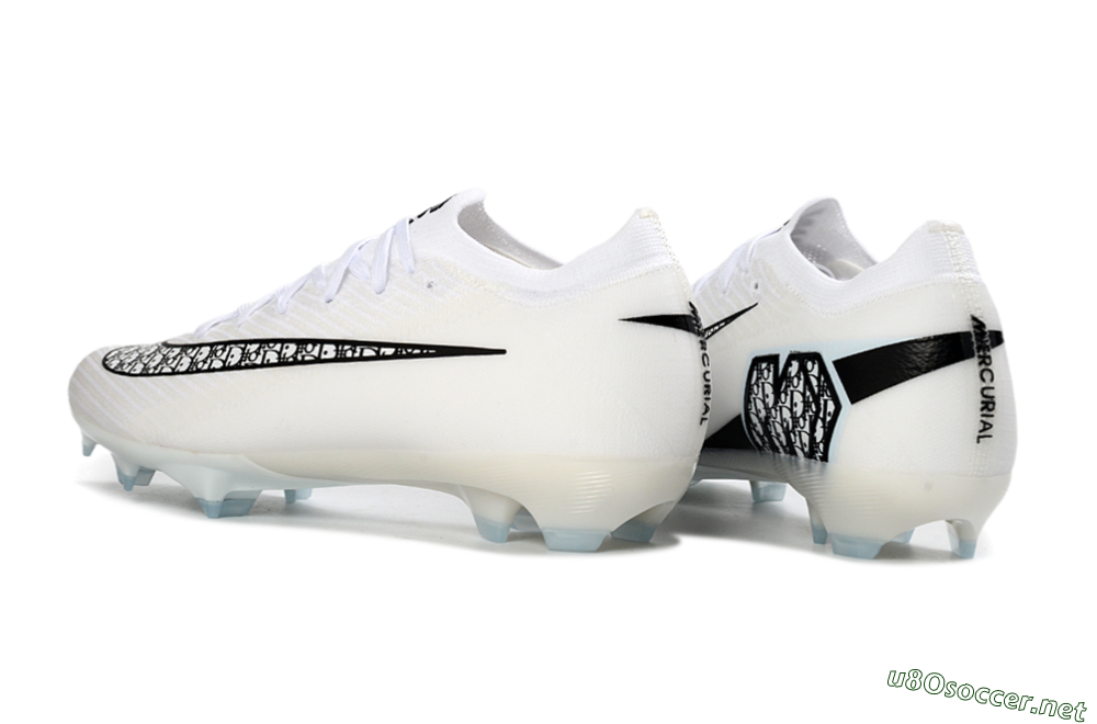 Unisex Nike Air Zoom Mercurial Vapor 16 Elite FG Football Boots - White/Classic Black/Crystal Blue 4