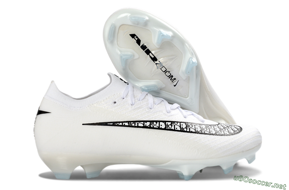 Unisex Nike Air Zoom Mercurial Vapor 16 Elite FG Football Boots - White/Classic Black/Crystal Blue 2