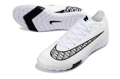 Unisex Nike Air Zoom Mercurial Vapor 16 Elite TF Football Shoes - White/Midnight Black/Sleek Silver