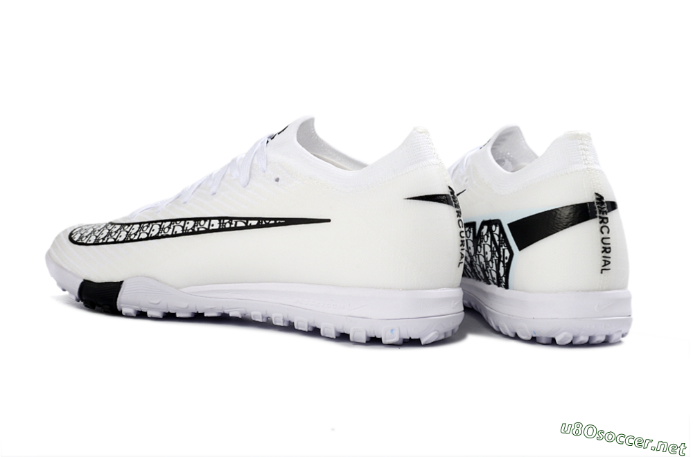 Unisex Nike Air Zoom Mercurial Vapor 16 Elite TF Football Shoes - White/Midnight Black/Sleek Silver 4