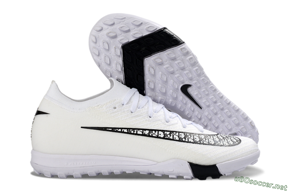 Unisex Nike Air Zoom Mercurial Vapor 16 Elite TF Football Shoes - White/Midnight Black/Sleek Silver 2