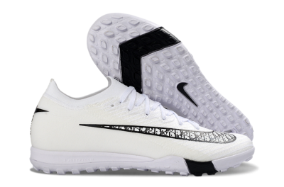 Unisex Nike Air Zoom Mercurial Vapor 16 Elite TF Football Shoes - White/Midnight Black/Sleek Silver