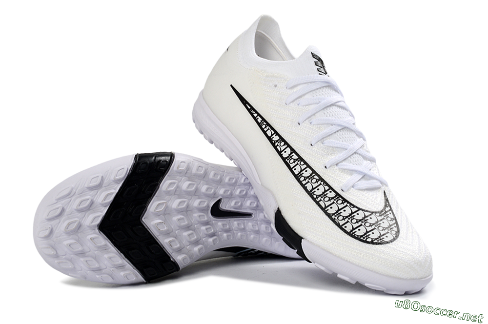 Unisex Nike Air Zoom Mercurial Vapor 16 Elite TF Football Shoes - White/Midnight Black/Sleek Silver 1