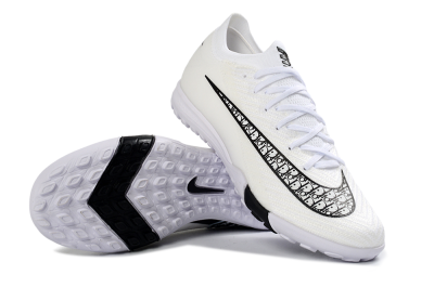 Unisex Nike Air Zoom Mercurial Vapor 16 Elite TF Football Shoes - White/Midnight Black/Sleek Silver