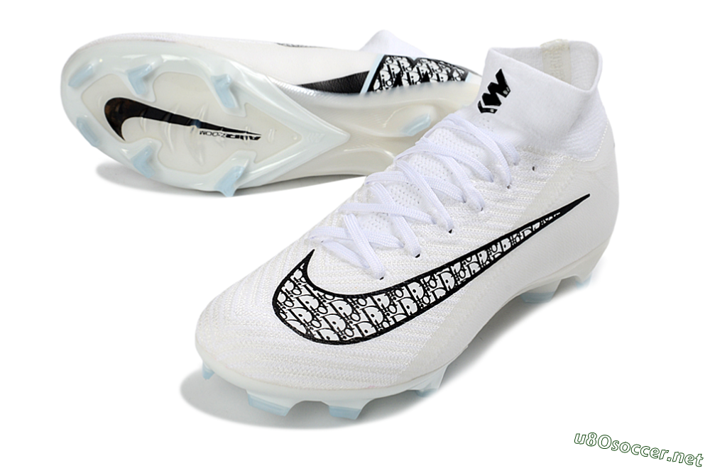 Unisex Nike Air Zoom Mercurial Superfly 10 Elite FG Football Boots - White/Black/Blue 3