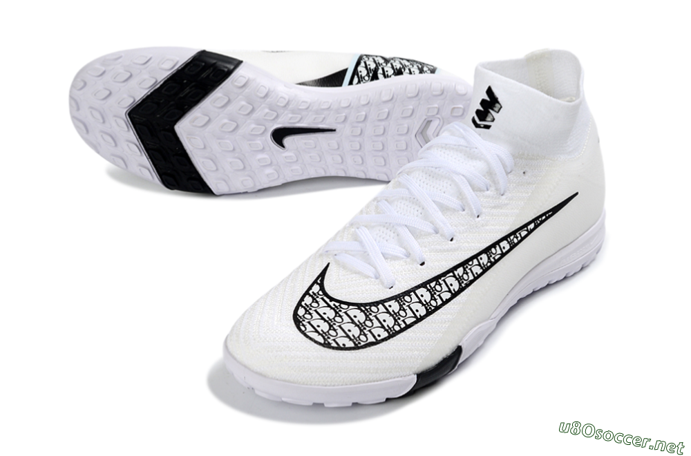 Unisex Nike Air Zoom Mercurial Superfly 10 Elite TF Football Shoes - White/Midnight Black/Soft Grey 3