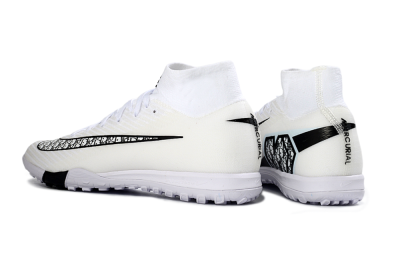 Unisex Nike Air Zoom Mercurial Superfly 10 Elite TF Football Shoes - White/Midnight Black/Soft Grey