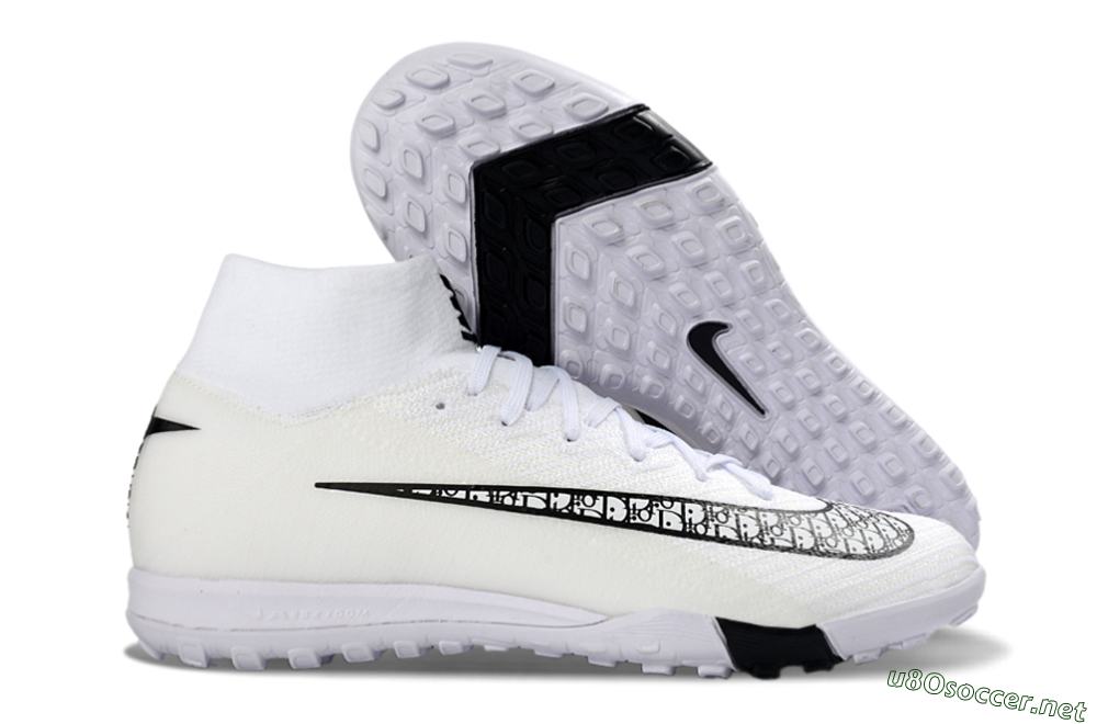Unisex Nike Air Zoom Mercurial Superfly 10 Elite TF Football Shoes - White/Midnight Black/Soft Grey 2