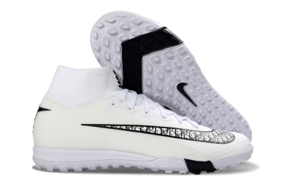 Unisex Nike Air Zoom Mercurial Superfly 10 Elite TF Football Shoes - White/Midnight Black/Soft Grey