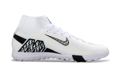 Unisex Nike Air Zoom Mercurial Superfly 10 Elite TF Football Shoes - White/Midnight Black/Soft Grey
