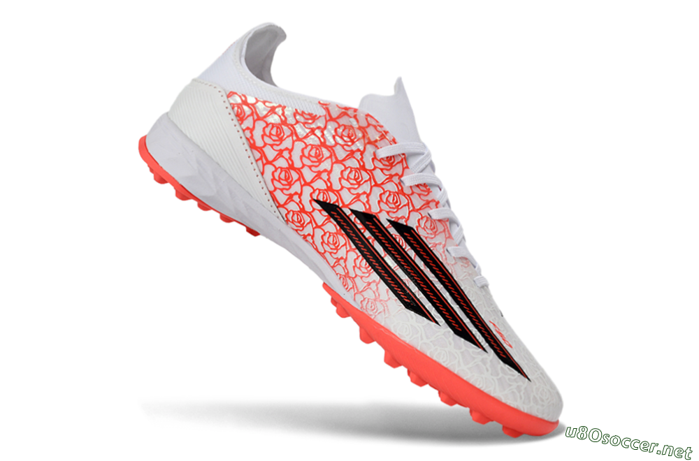 Unisex Adidas F50 Pro TF Football Shoes - White/Flamingo Pink/Neon Black 5