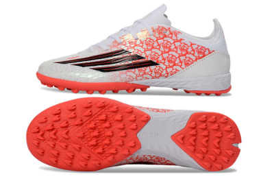 Unisex Adidas F50 Pro TF Football Shoes - White/Flamingo Pink/Neon Black