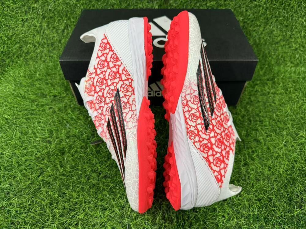 Unisex Adidas F50 Pro TF Football Shoes - White/Flamingo Pink/Neon Black