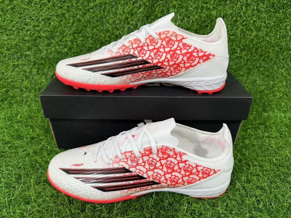 Unisex Adidas F50 Pro TF Football Shoes - White/Flamingo Pink/Neon Black