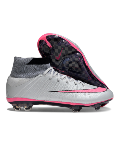 Men's Nike Zoom Mercurial Superfly 4 Elite FG Football Boots - Gray/Neon Pink/Black