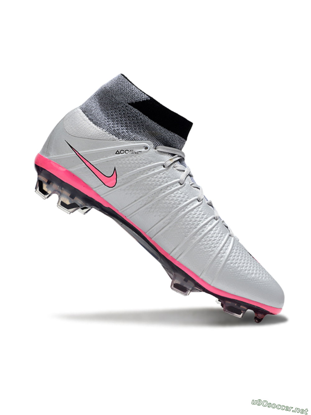 Men's Nike Zoom Mercurial Superfly 4 Elite FG Football Boots - Gray/Neon Pink/Black 4