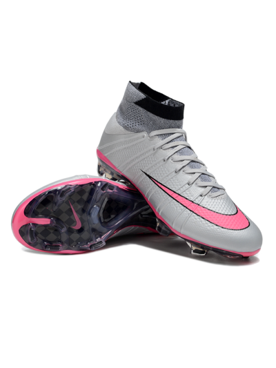 Men's Nike Zoom Mercurial Superfly 4 Elite FG Football Boots - Gray/Neon Pink/Black