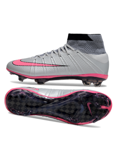 Men's Nike Zoom Mercurial Superfly 4 Elite FG Football Boots - Gray/Neon Pink/Black