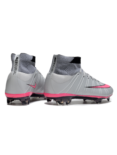 Men's Nike Zoom Mercurial Superfly 4 Elite FG Football Boots - Gray/Neon Pink/Black