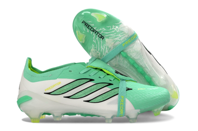 Unisex Adidas Predator 26 Elite Fold-Over Tongue FG Football Boots - Aqua/Mint Green/Fluorescent Yellow